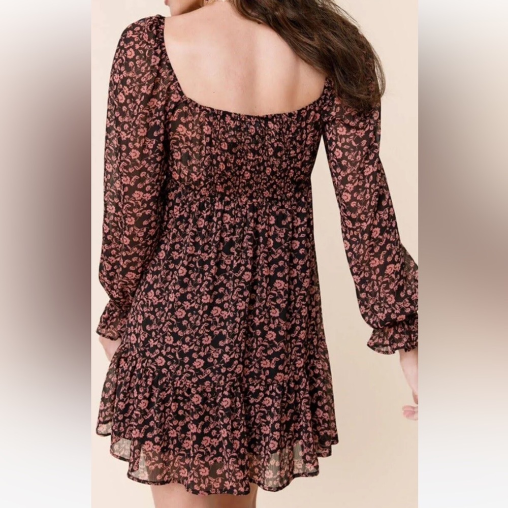 Francesca’s Dress Mi Ami Floral Sweetheart Mini Milkmaid Sz L - Picture 3 of 12